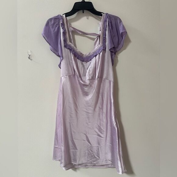 Free People Violet Visions Mini Dress NEW Lavender Purple Sz 10 🌺 - Picture 5 of 5